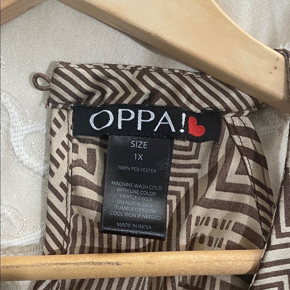 Brown Geometric Women's Top